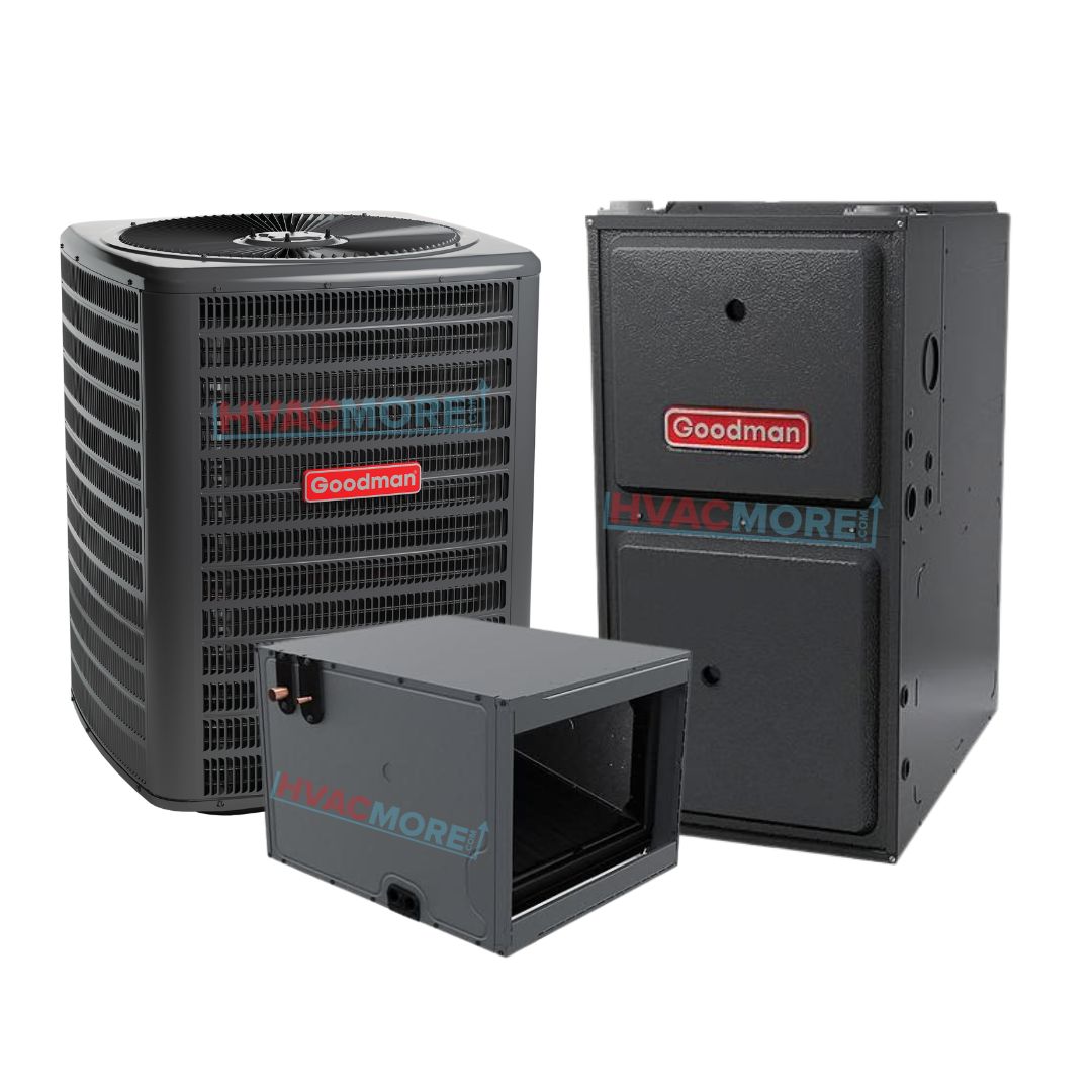 Goodman 5 Ton 14 SEER2 AC, 96% AFUE 120K BTU Gas Furnace System - Horizontal, R32 Refrigerant - HVAC MORE