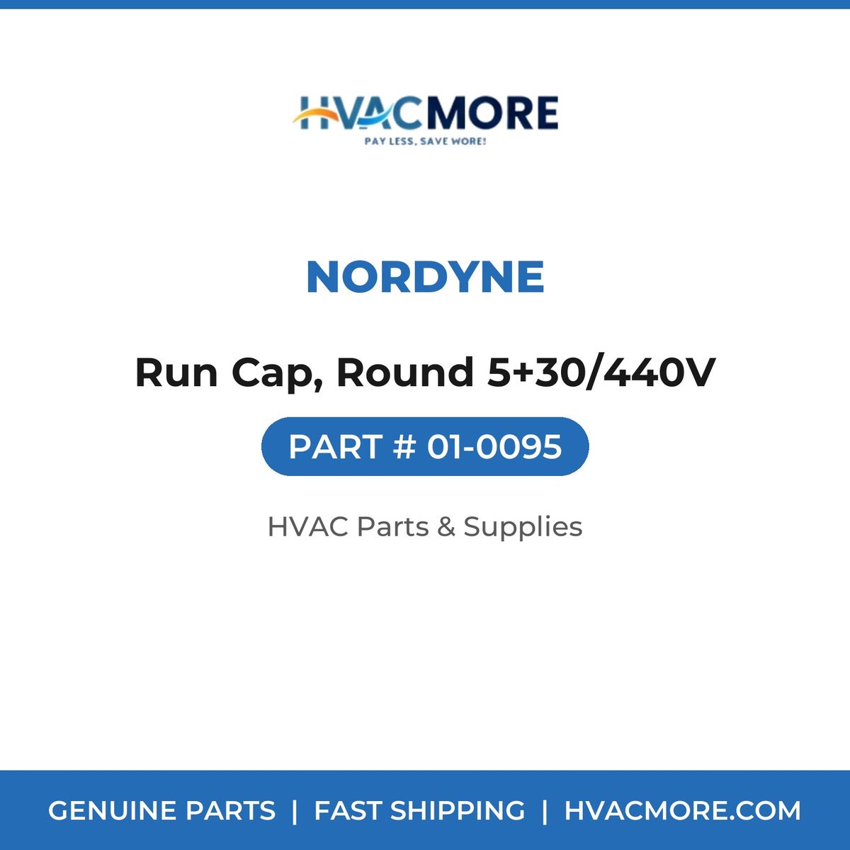 Nordyne Run Cap, Round 5+30/440V 01-0095