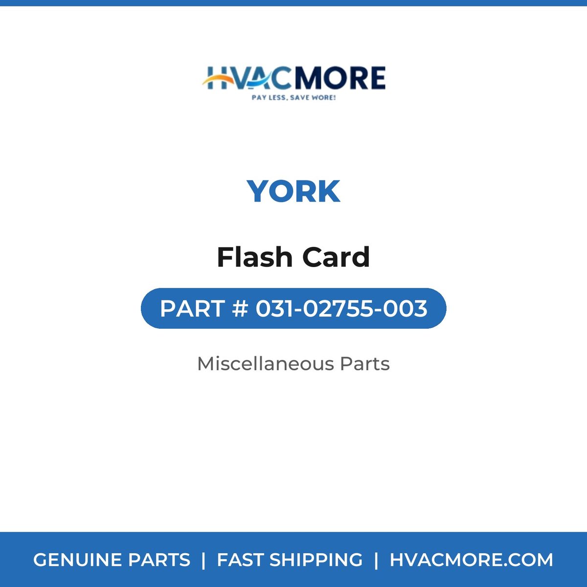 York Flash Card 031-02755-003