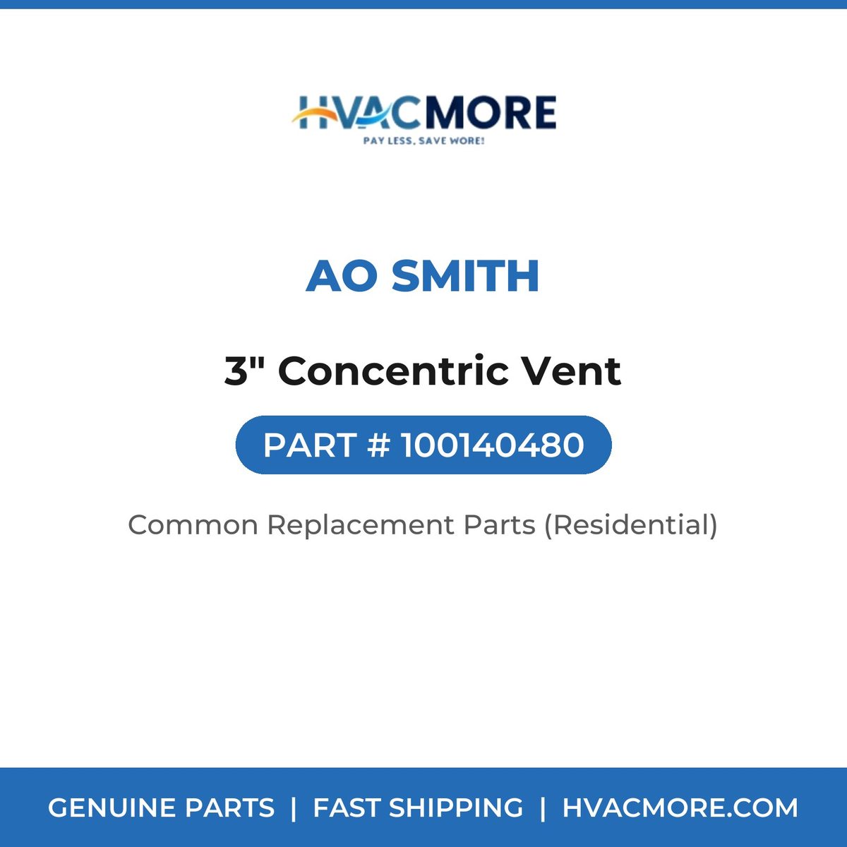 AO Smith 3" Concentric Vent 100140480