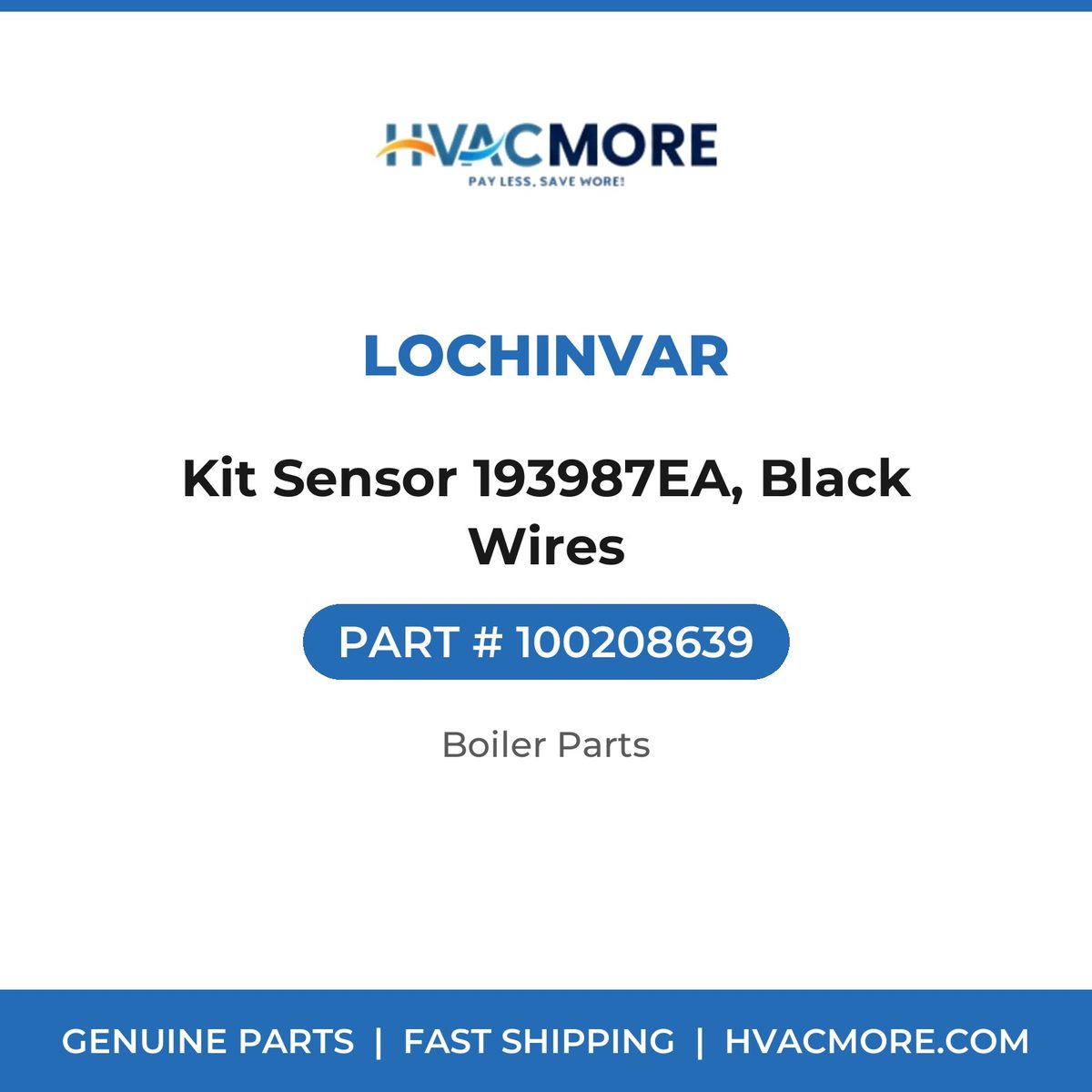 Lochinvar Kit Sensor 193987EA, Black Wires 100208639