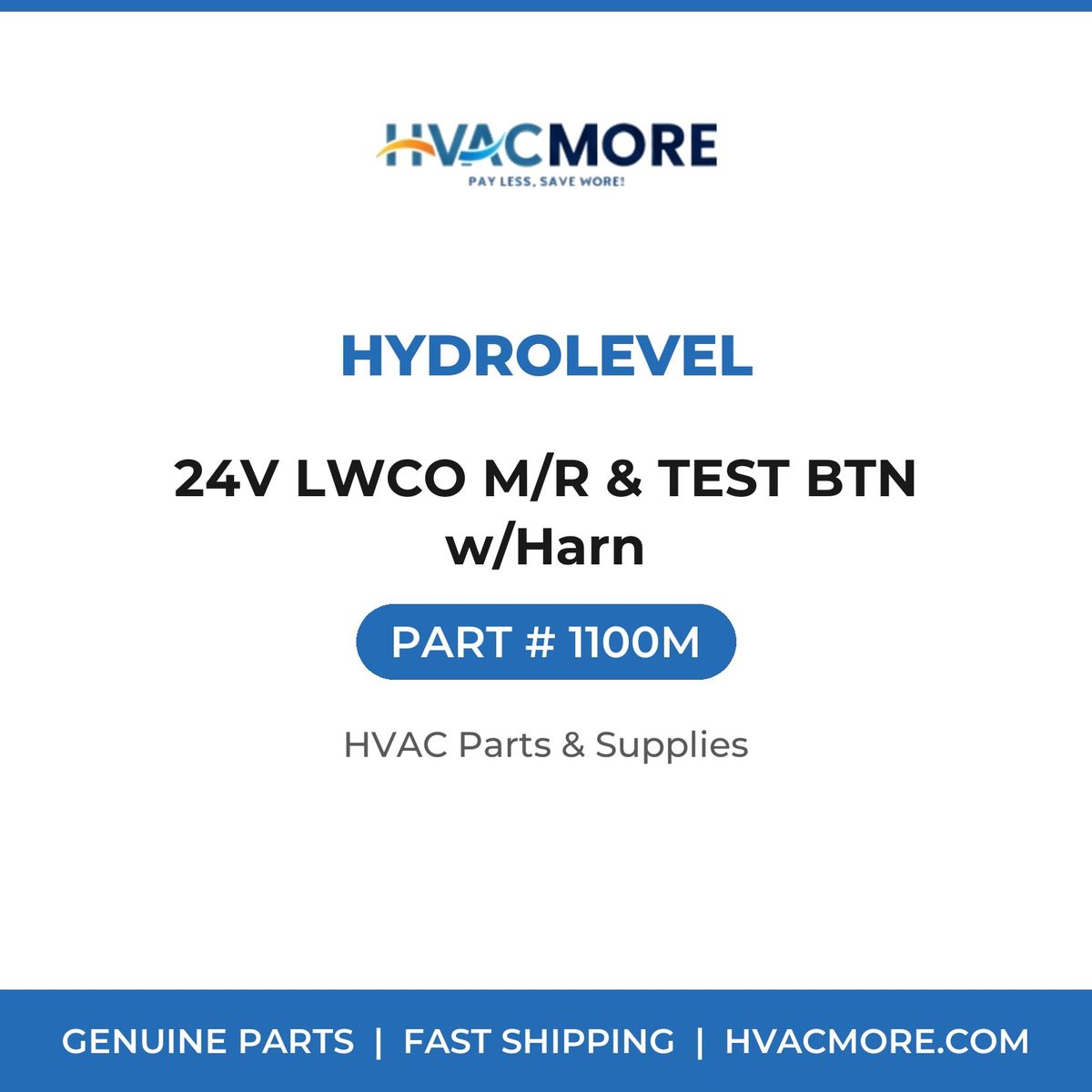 Hydrolevel 24V LWCO M/R & TEST BTN w/Harn 1100M