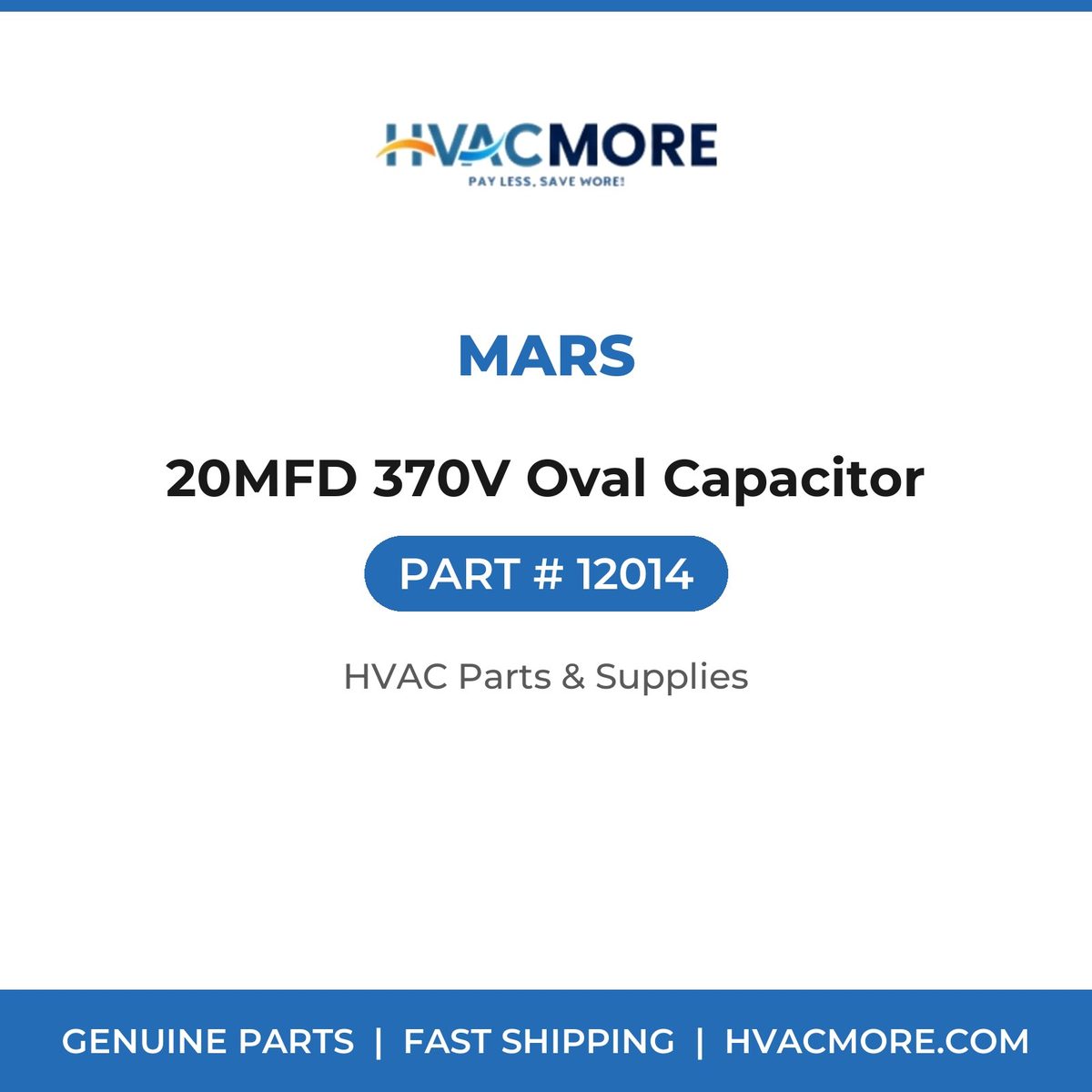 MARS 20MFD 370V Oval Capacitor 12014