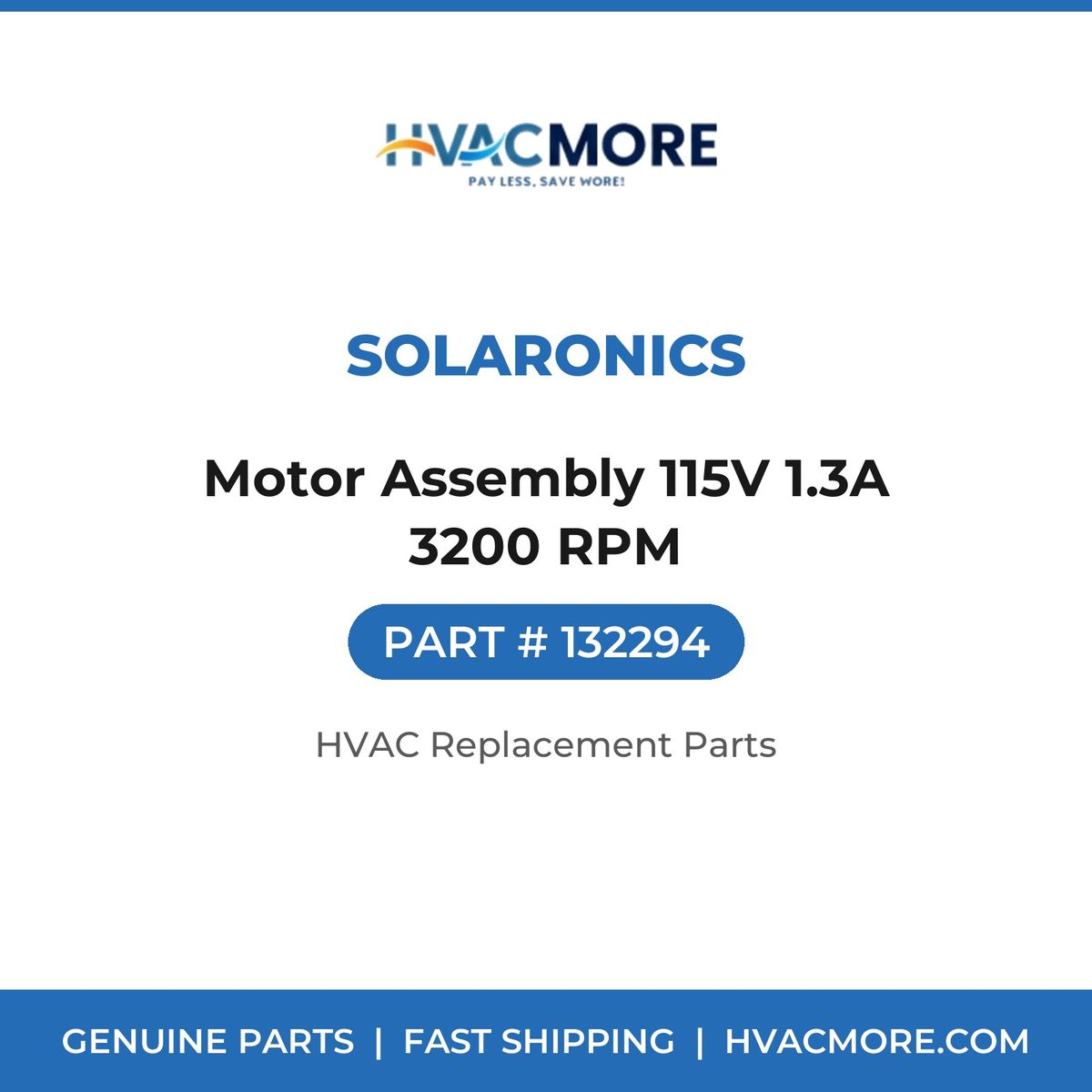 Solaronics Motor Assembly 115V 1.3A 3200 RPM 132294