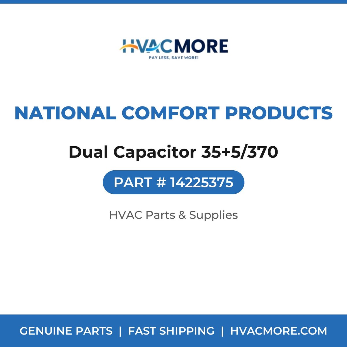 National Comfort Products Dual Capacitor 35+5/370 14225375