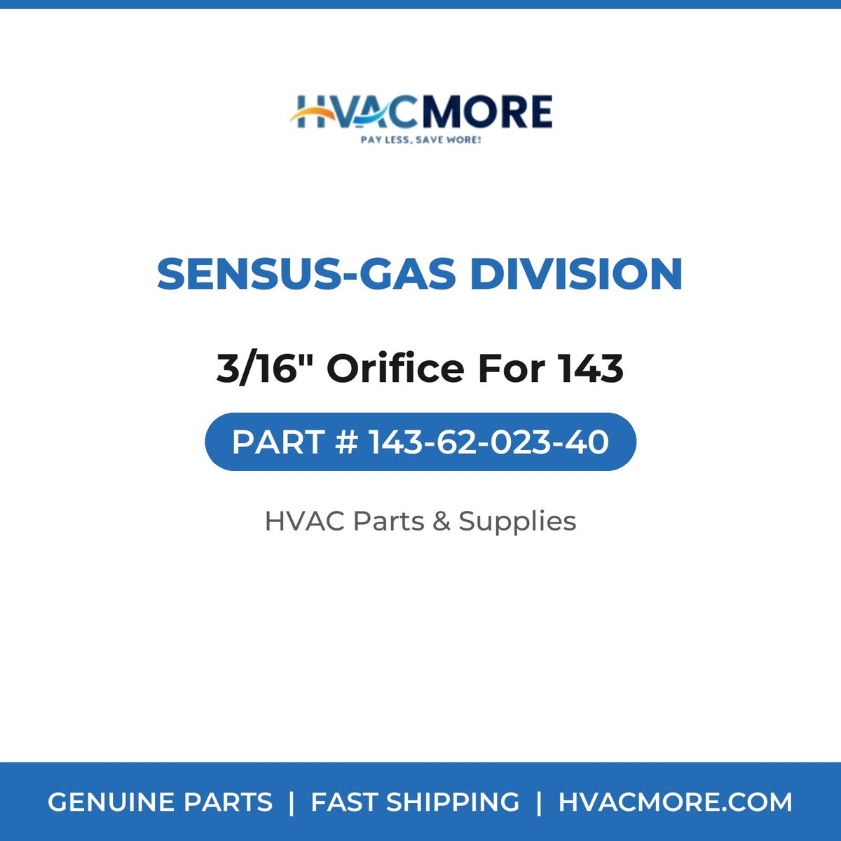 Sensus-Gas Division 3/16" Orifice For 143 143-62-023-40