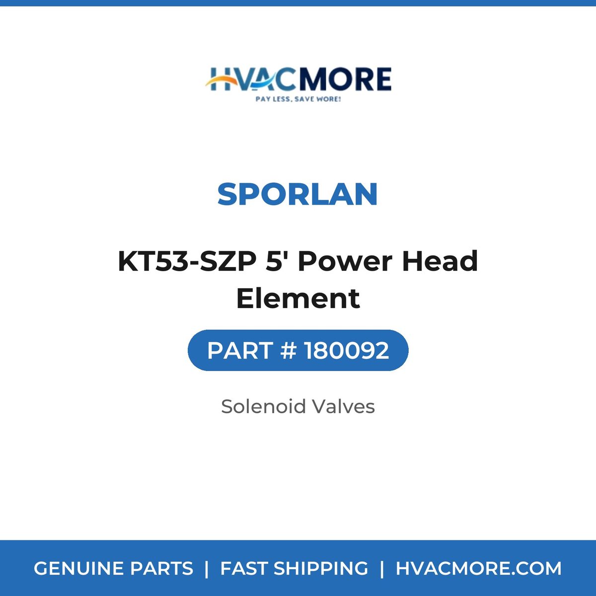 Sporlan KT53-SZP 5' Power Head Element 180092