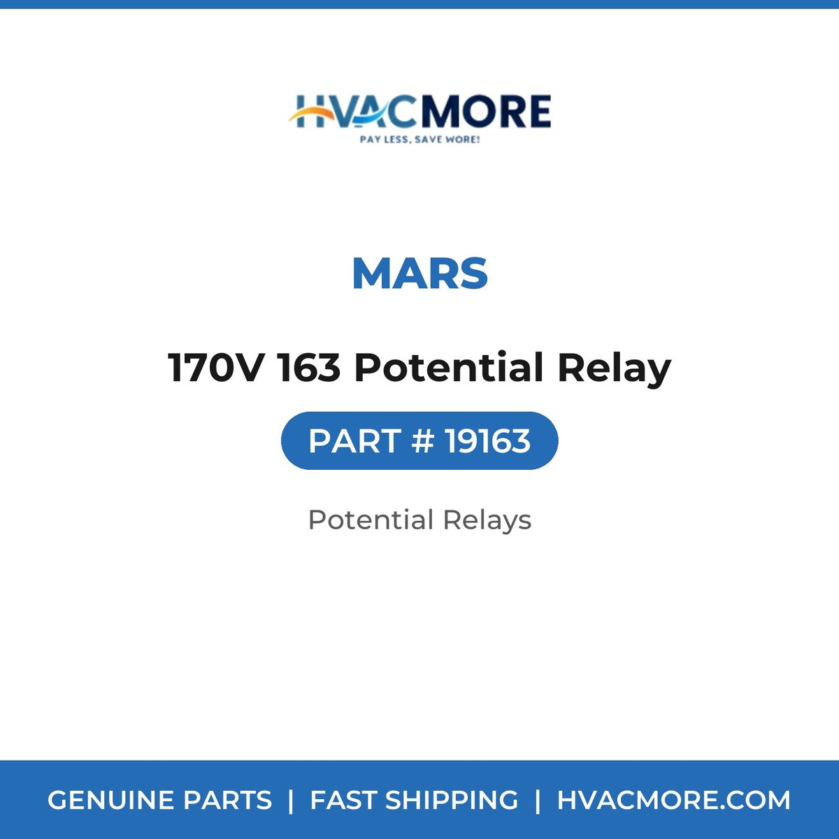 MARS 170V 163 Potential Relay 19163