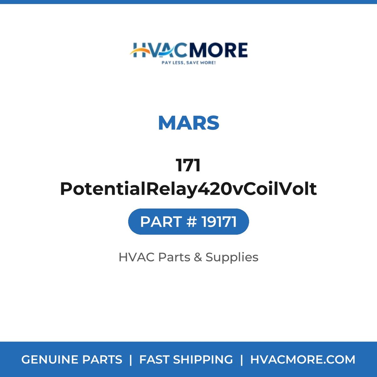 MARS 171 PotentialRelay420vCoilVolt 19171