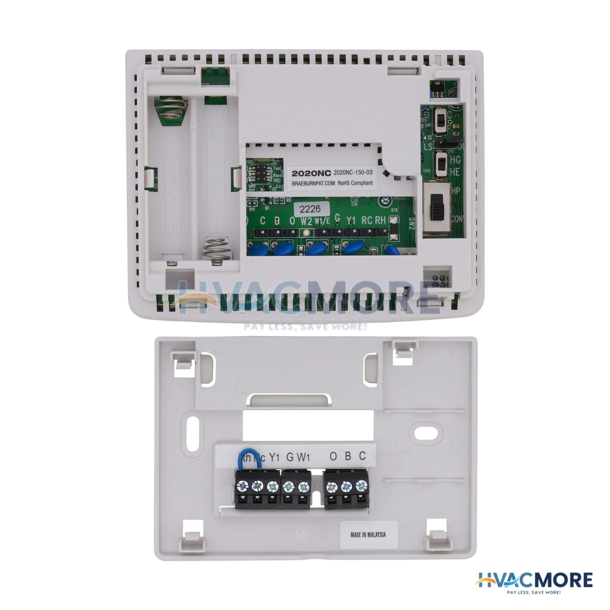 Braeburn 5-2 Day Programmable<br>Thermostat (1 Heat/1 Cool)<br>Builders Series 2020NC