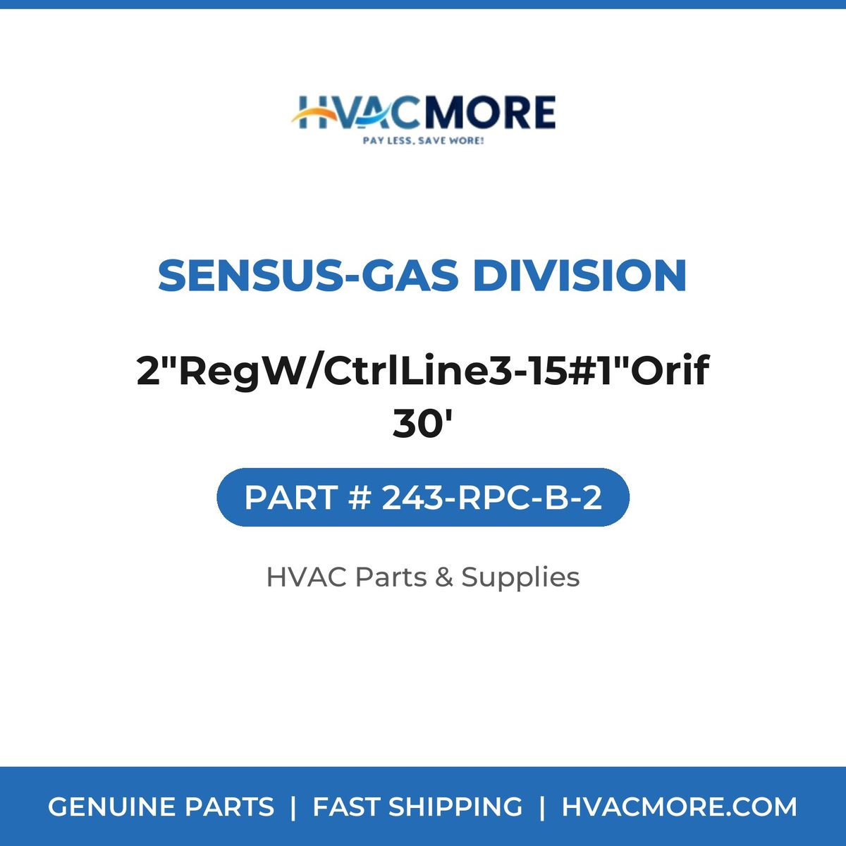 Sensus-Gas Division 2"RegW/CtrlLine3-15#1"Orif 30' 243-RPC-B-2