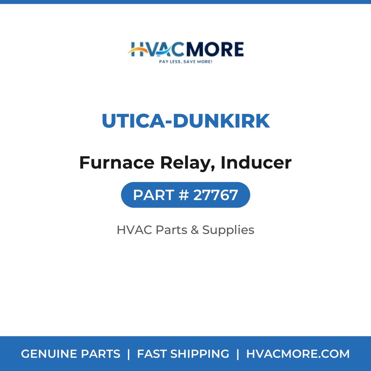 Utica-Dunkirk Furnace Relay, Inducer 27767