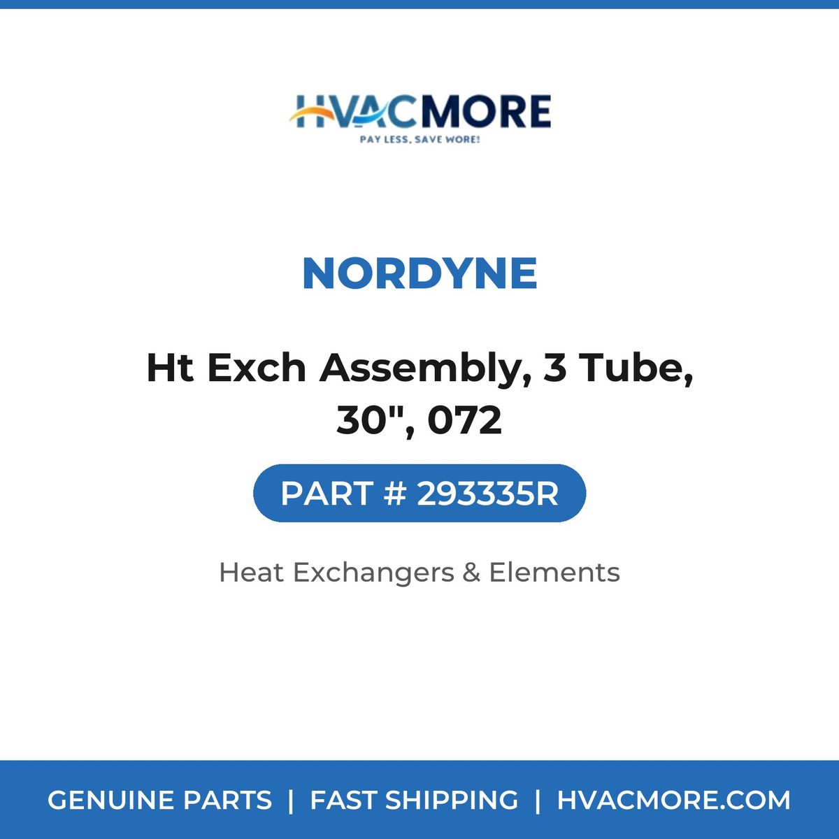 Nordyne Ht Exch Assembly, 3 Tube, 30", 072 293335R