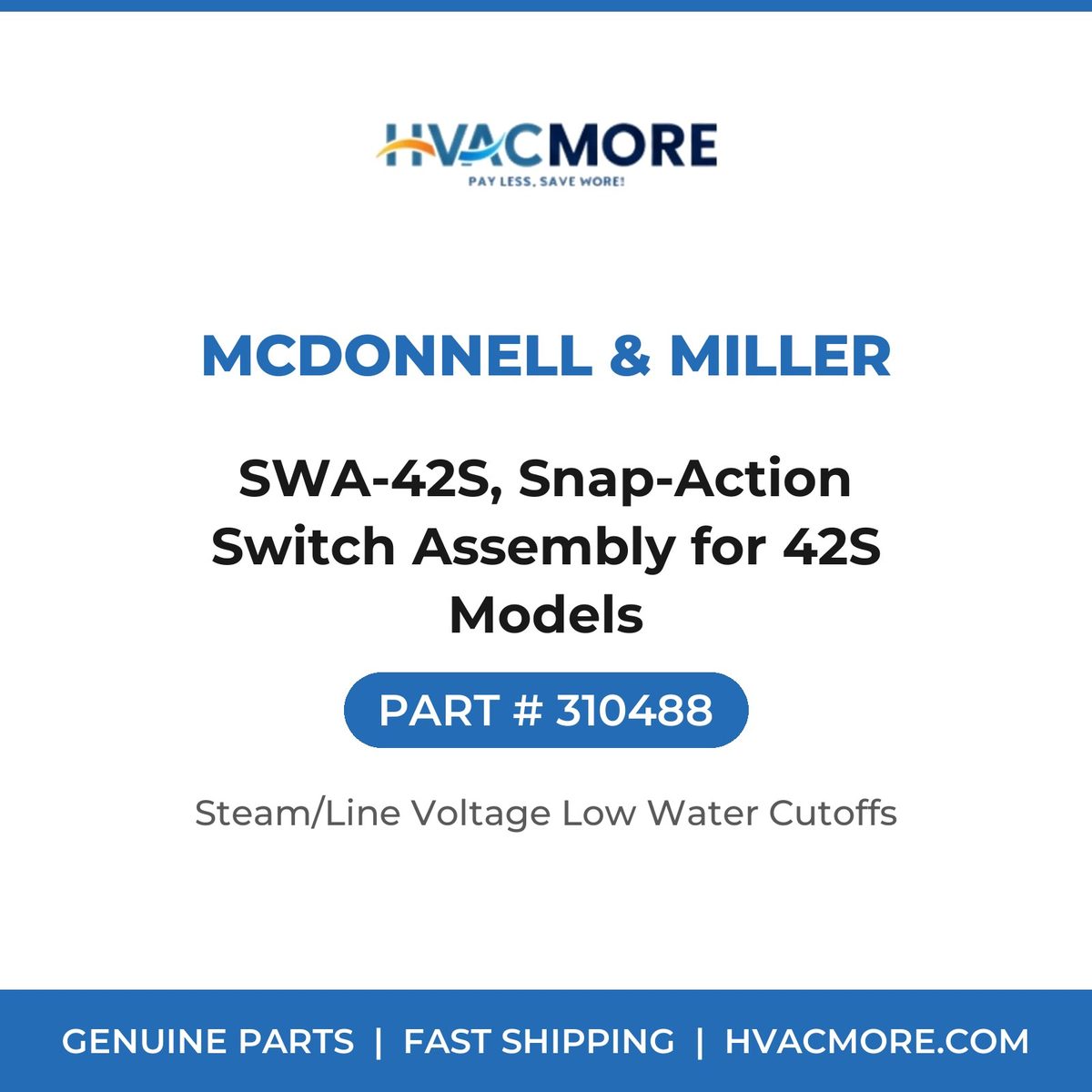 McDonnell & Miller SWA-42S, Snap-Action Switch Assembly for 42S Models 310488