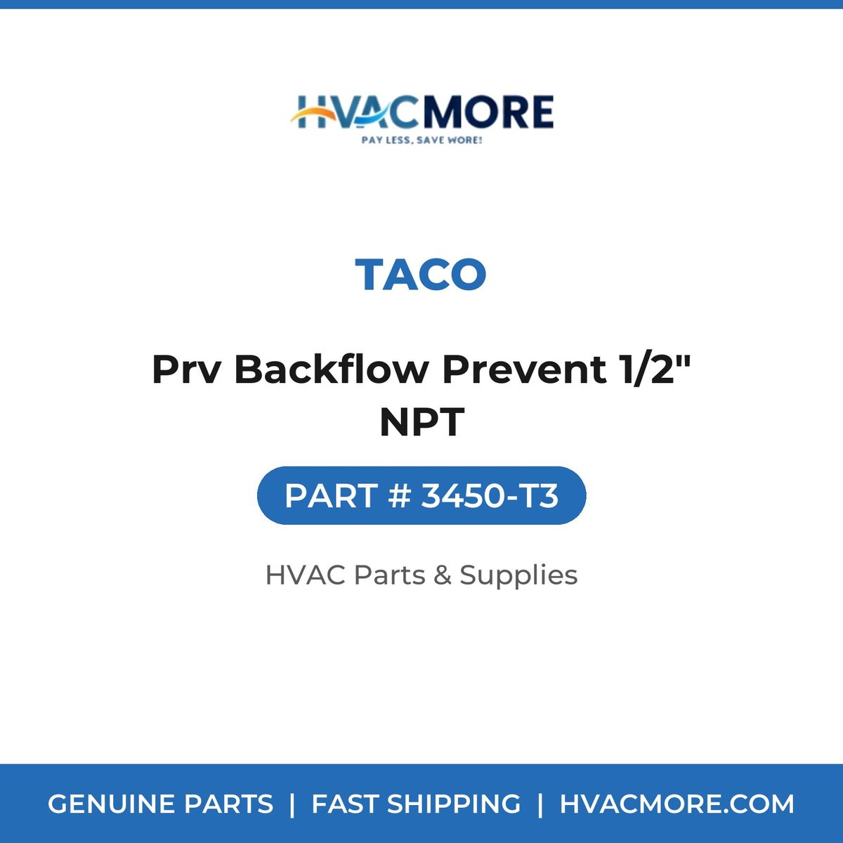 Taco Prv Backflow Prevent 1/2" NPT 3450-T3
