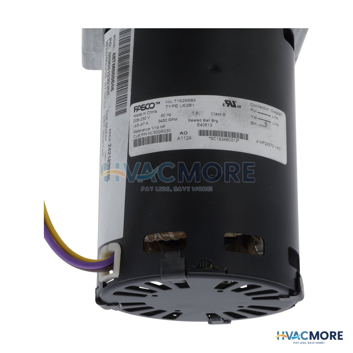 Carrier 1 Phase Draft Inducer Motor (208/230V) 48TM000646