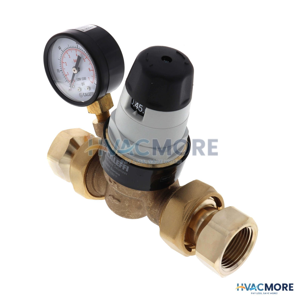Caleffi 1" NPTF Pressure Reducing Valve W/ Gauge (Low Lead, Pre-adjustable) 535361HA