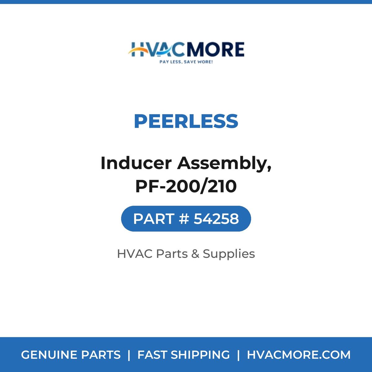 Peerless Inducer Assembly, PF-200/210 54258