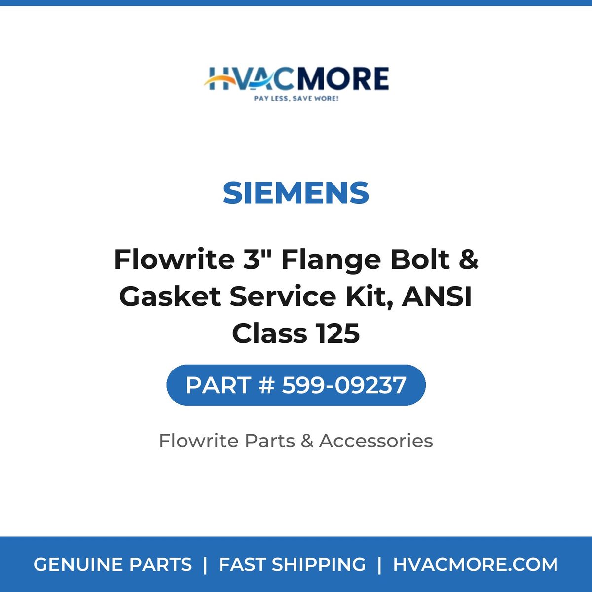 Siemens Flowrite 3" Flange Bolt & Gasket Service Kit, ANSI Class 125 599-09237
