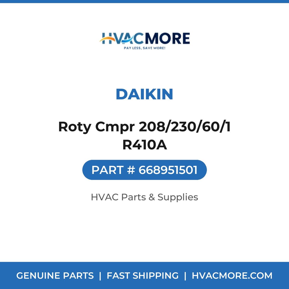 Daikin Roty Cmpr 208/230/60/1 R410A 668951501