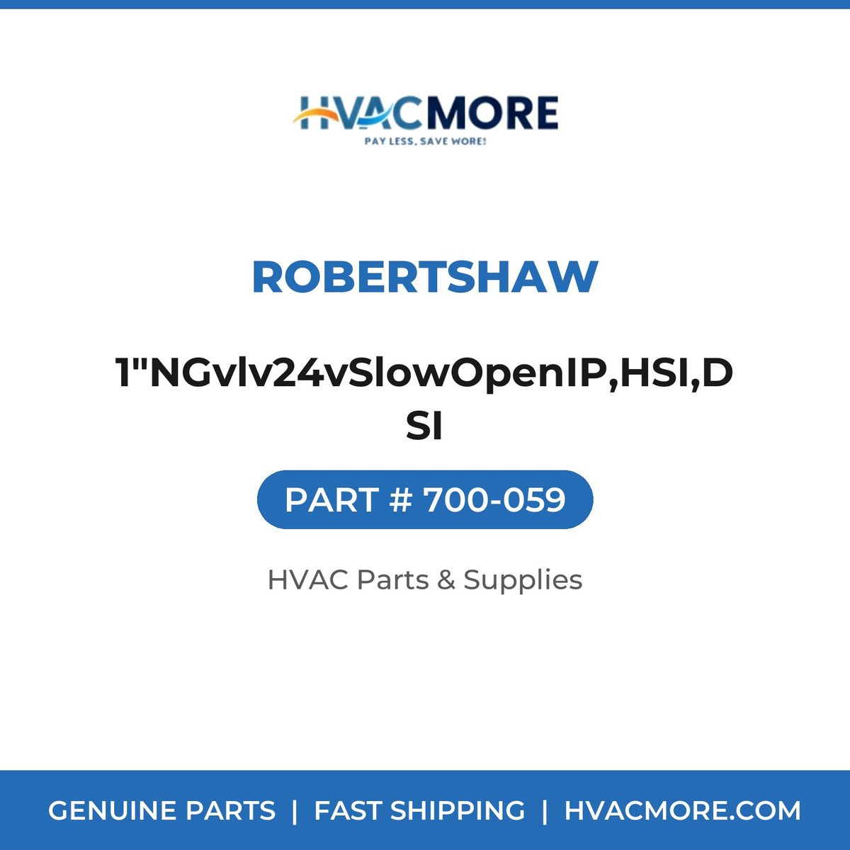 Robertshaw 1"NGvlv24vSlowOpenIP,HSI,DSI 700-059