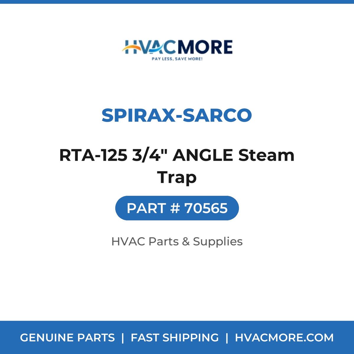 Spirax-Sarco RTA-125 3/4" ANGLE Steam Trap 70565