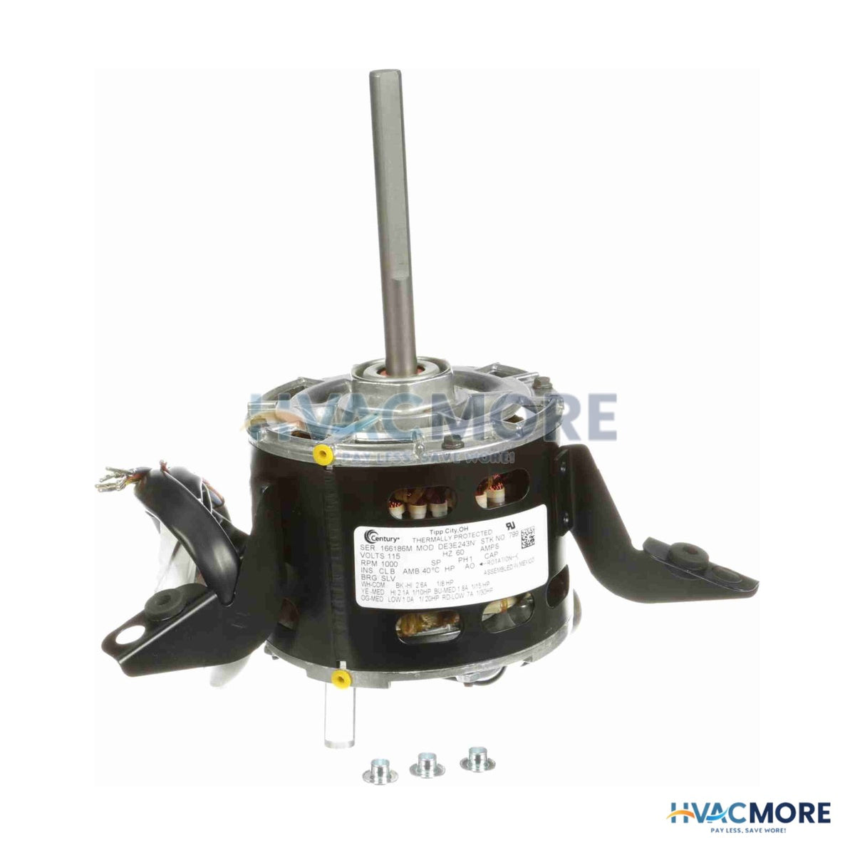 Century 5-SPD Single Shaft Blower Motor (1000 RPM, 1/8, 1/10, 1/15, 1/20, 1/30 HP) 799A