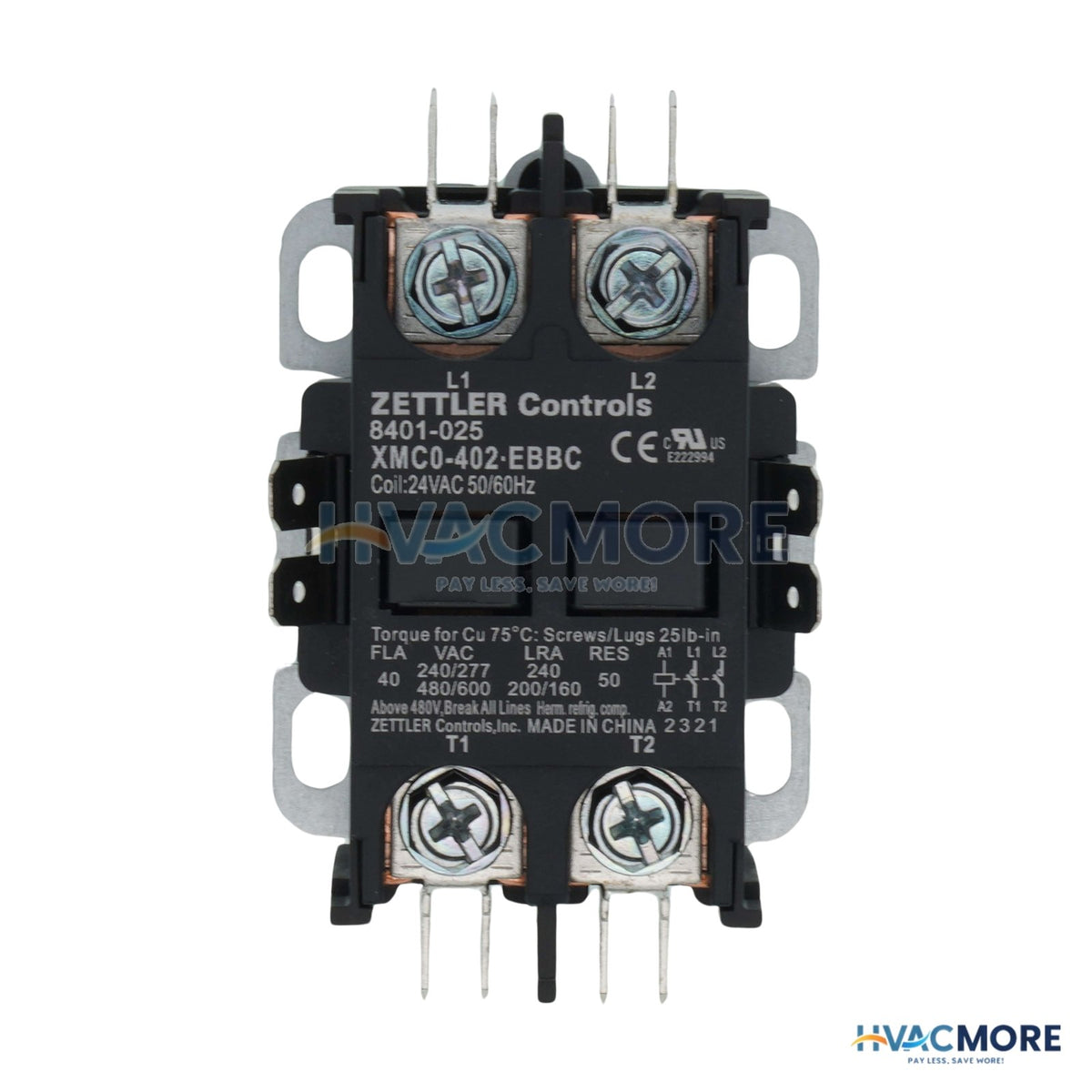 Bard 24V 40Amp 2POLE Contactor 8401-025BX
