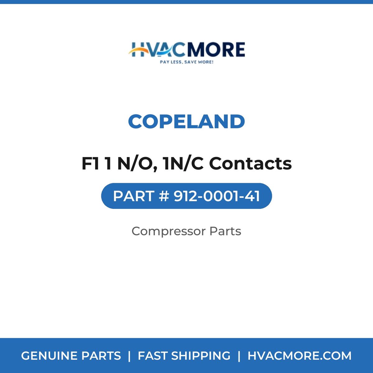 Copeland F1 1 N/O, 1N/C Contacts 912-0001-41