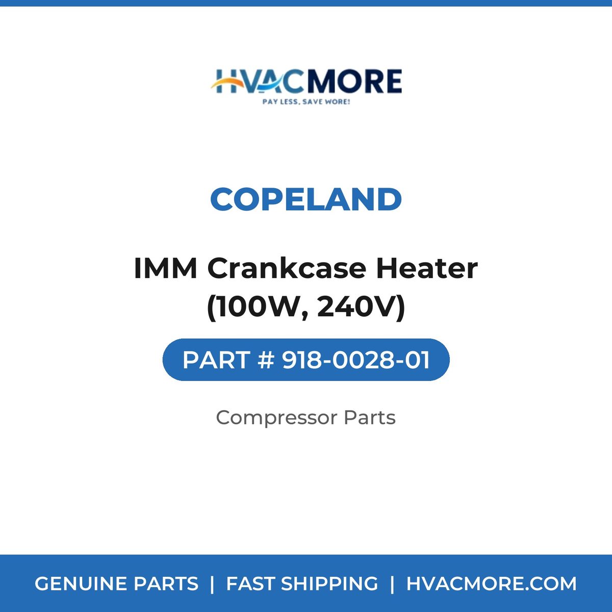 Copeland IMM Crankcase Heater (100W, 240V) 918-0028-01