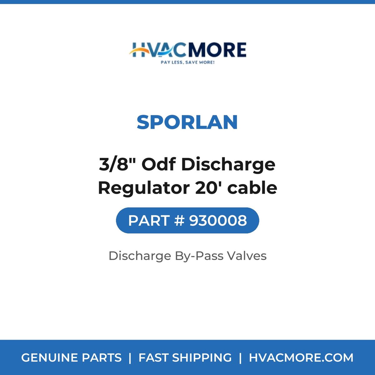 Sporlan 3/8" Odf Discharge Regulator 20' cable 930008