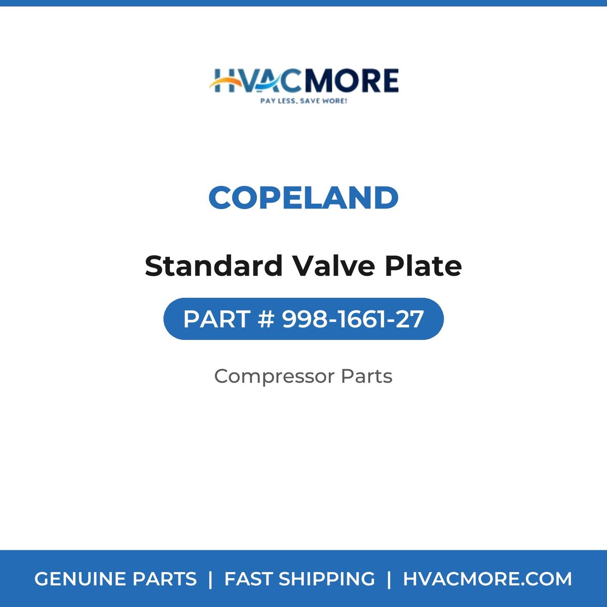 Copeland Standard Valve Plate 998-1661-27