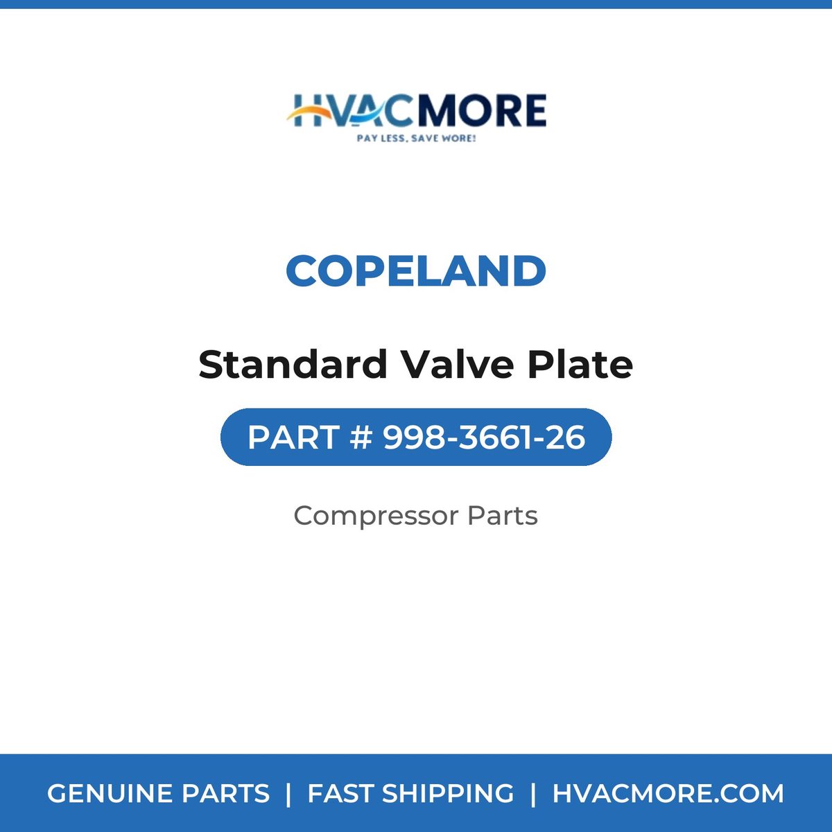 Copeland Standard Valve Plate 998-3661-26