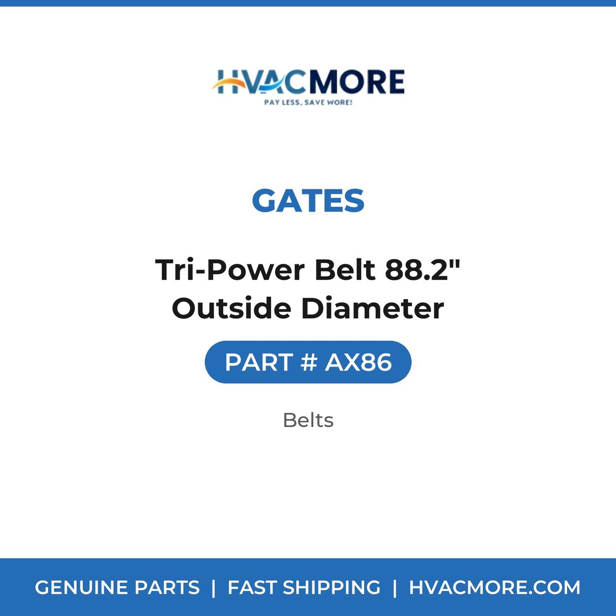 Gates Tri-Power Belt 88.2" Outside Diameter AX86