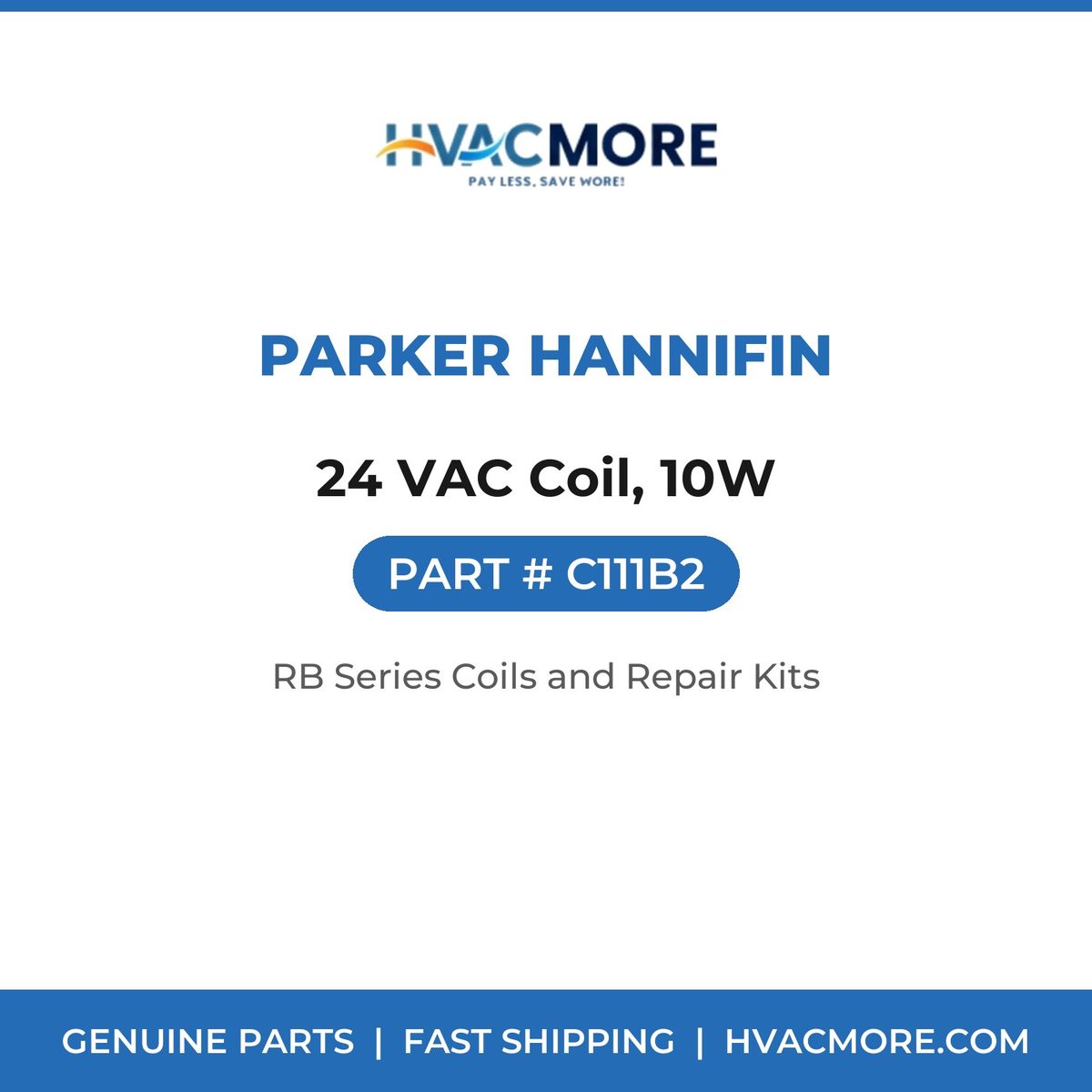 Parker Hannifin 24 VAC Coil, 10W C111B2