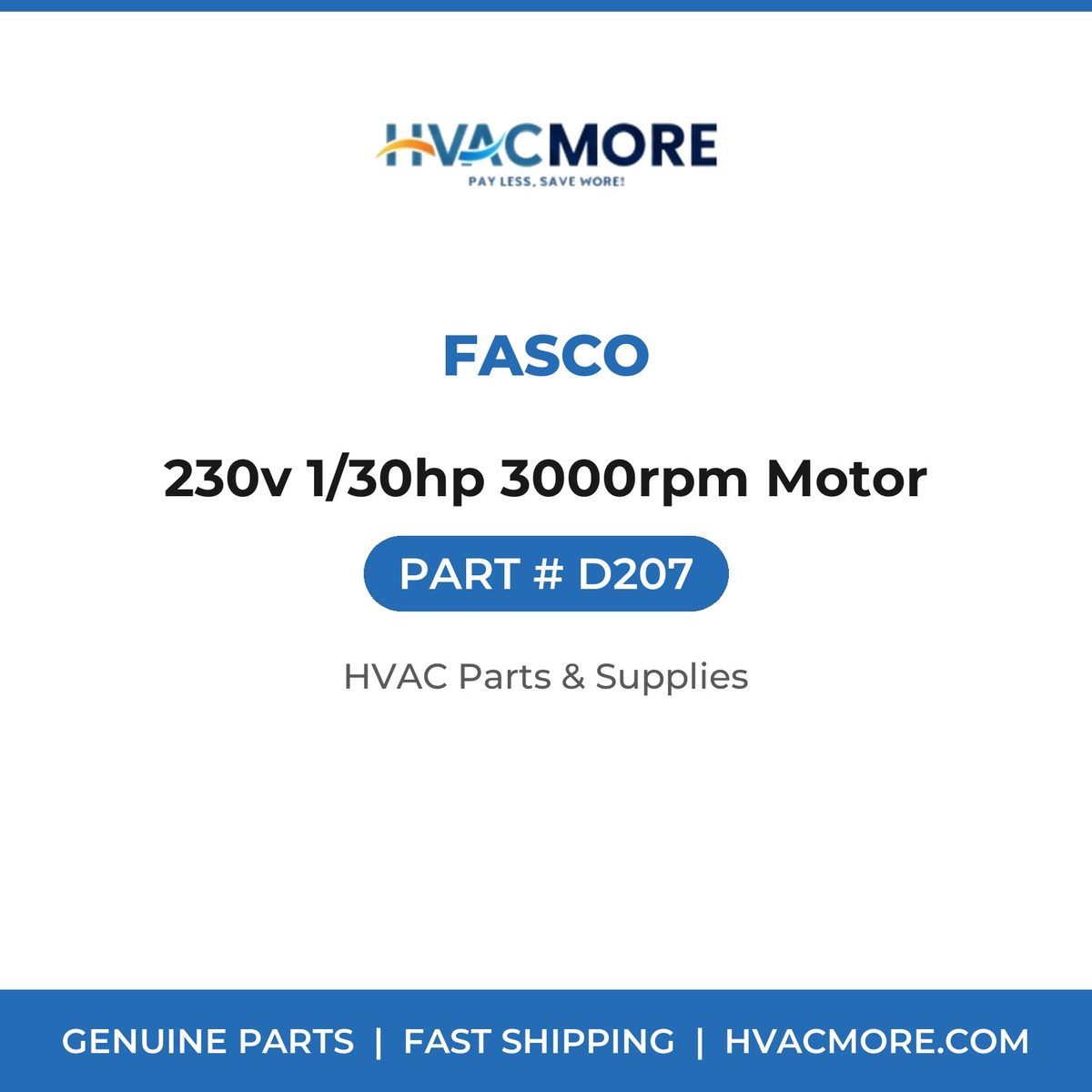 Fasco 230v 1/30hp 3000rpm Motor D207