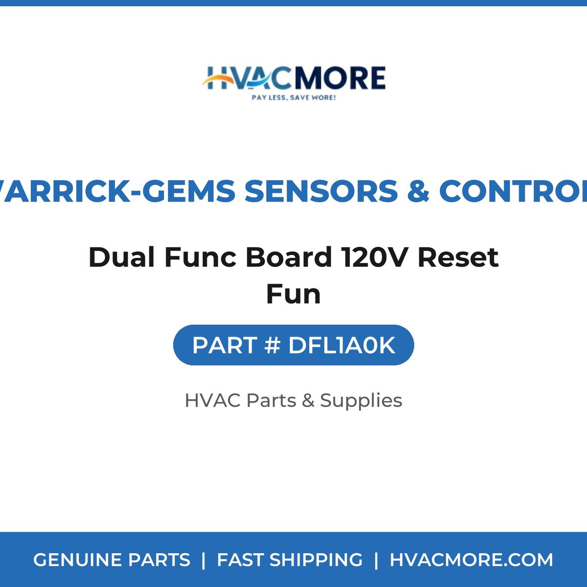 Warrick-Gems Sensors & Controls Dual Func Board 120V Reset Fun DFL1A0K