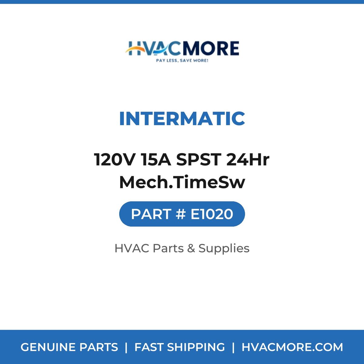 Intermatic 120V 15A SPST 24Hr Mech.TimeSw E1020