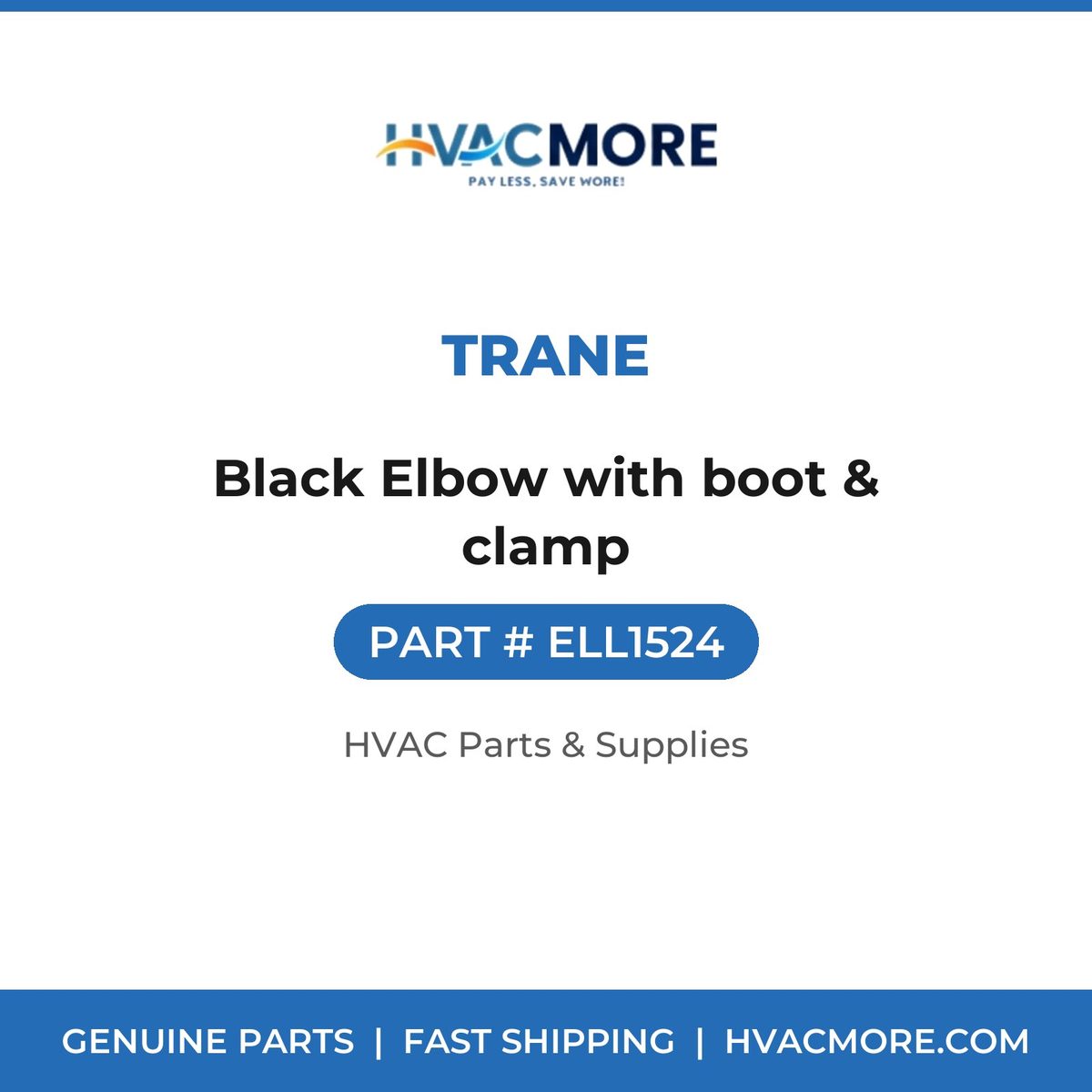 Trane Black Elbow with boot & clamp ELL1524