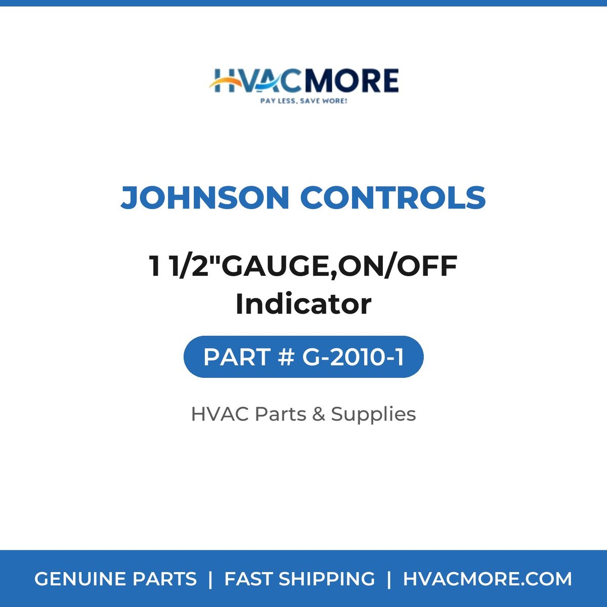 Johnson Controls 1 1/2"GAUGE,ON/OFF Indicator G-2010-1