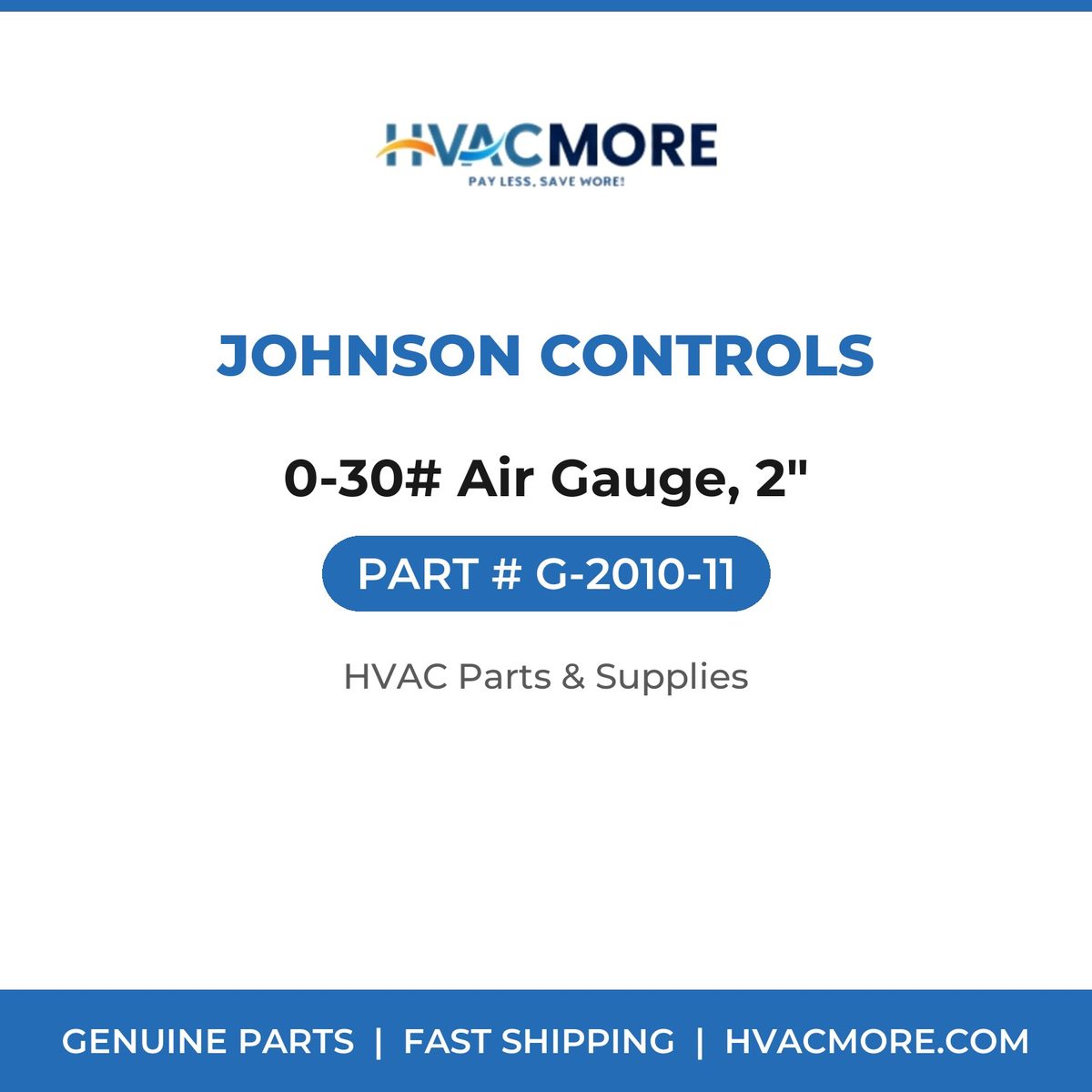 Johnson Controls 0-30# Air Gauge, 2" G-2010-11