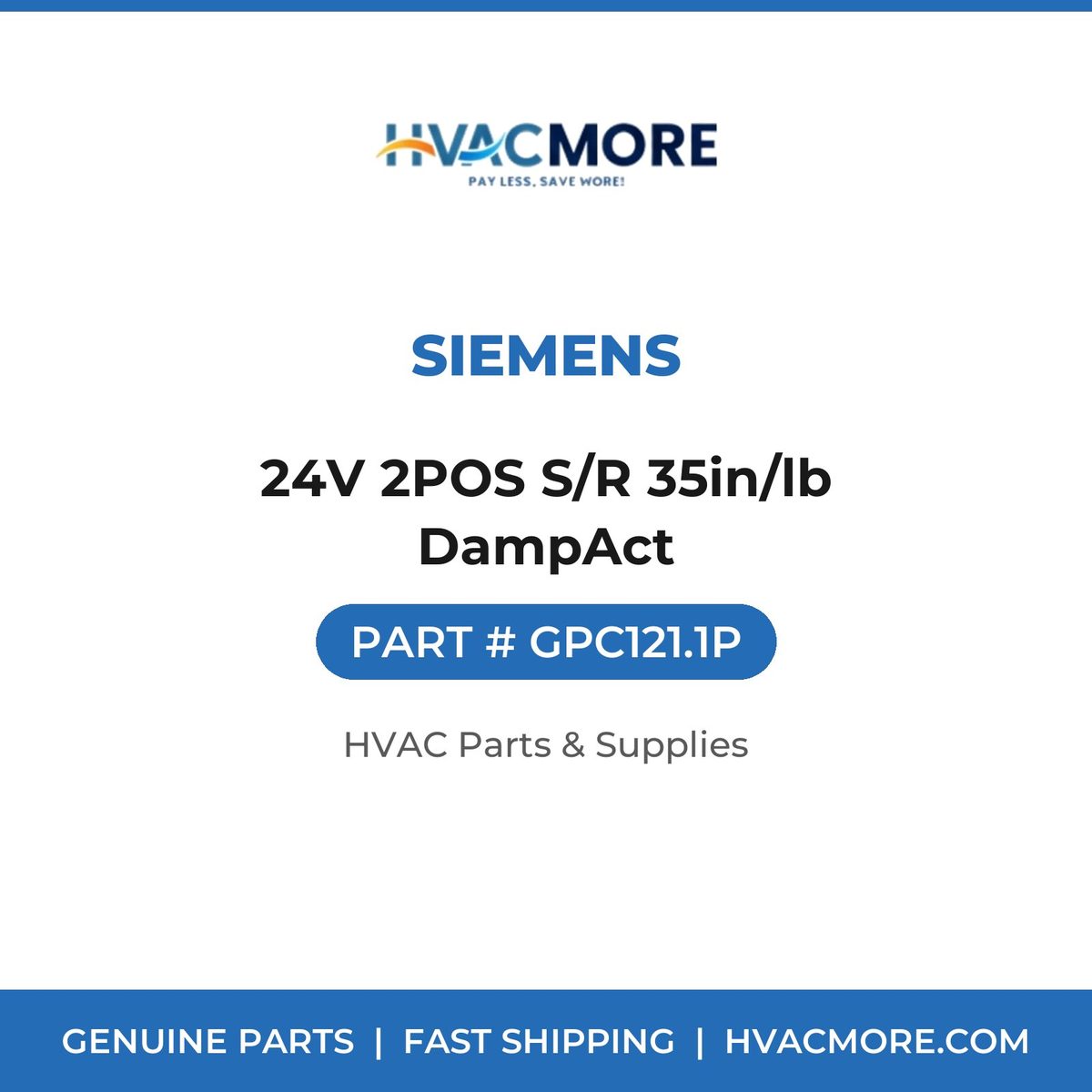 Siemens 24V 2POS S/R 35in/lb DampAct GPC121.1P