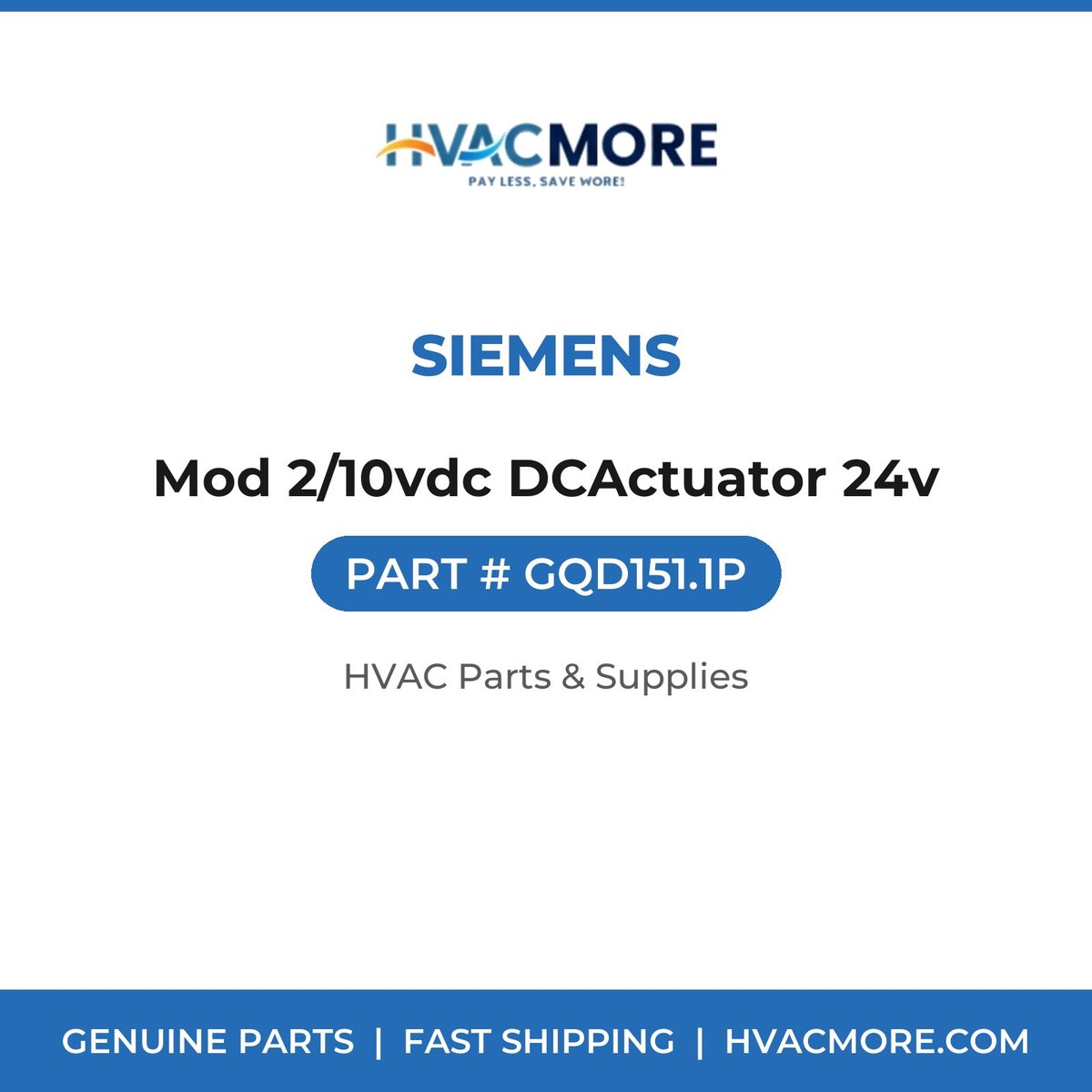 Siemens Mod 2/10vdc DCActuator 24v GQD151.1P