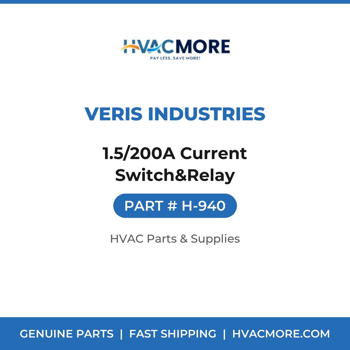 Veris Industries 1.5/200A Current Switch&Relay H-940