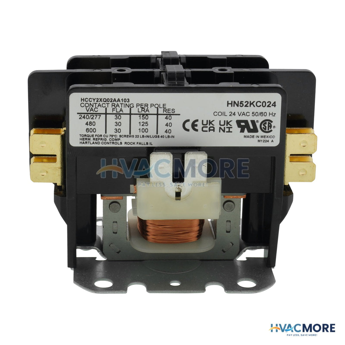 Carrier 2-POLE Contactor 24V 30Amp HN52KC024