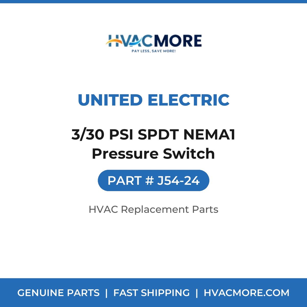 United Electric 3/30 PSI SPDT NEMA1 Pressure Switch J54-24