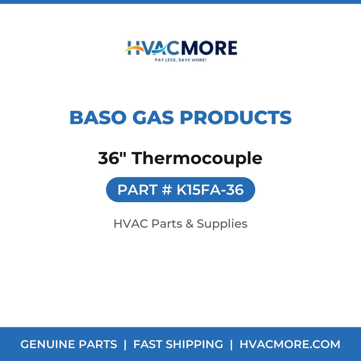 BASO Gas Products 36" Thermocouple K15FA-36