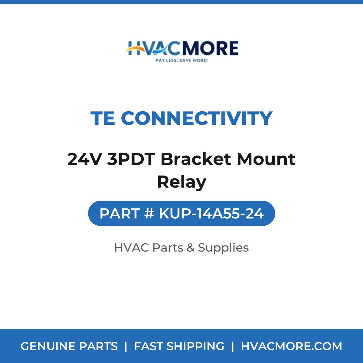 TE Connectivity 24V 3PDT Bracket Mount Relay KUP-14A55-24