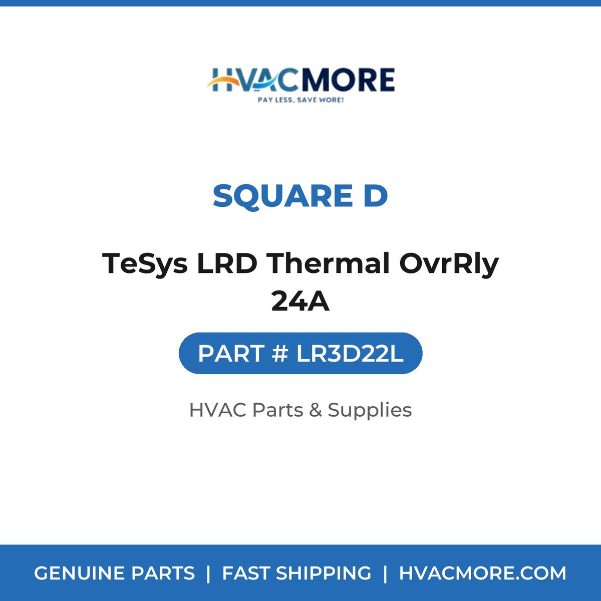 Square D TeSys LRD Thermal OvrRly 24A LR3D22L