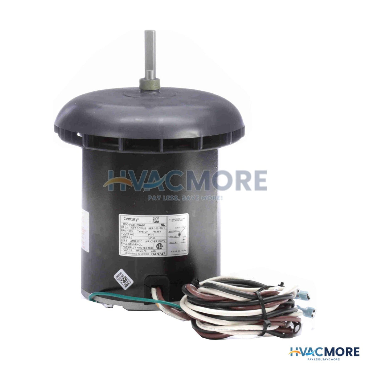 Century 5-5/8" Aaon OEM Motor (460V, 1075 RPM, 3/4 HP) OAN747